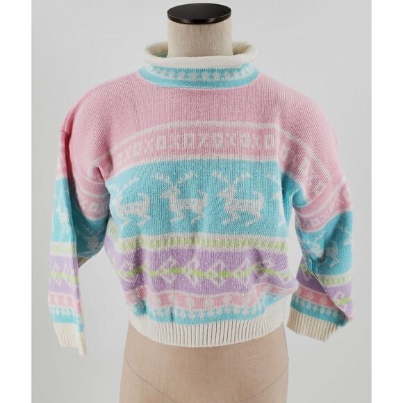 Justin Charles Other - Vintage Justin Charles Sweater Pastel Colors Reindeer XOXO No Size Tag Large